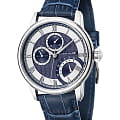 Earnshaw Earnshaw Longitude ES-8104-02  ES-8104-02 кварцевые мужские часы синий циферблат, браслет кожаный — вид спереди