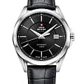 Swiss Military by Chrono Swiss Military by Chrono SMA34085.13  SMA34085.13 механические мужские часы  черный циферблат, браслет кожаный — вид спереди