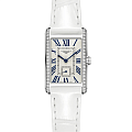 Longines Longines DolceVita L5.255.0.71.2  L52550712 кварцевые женские часы  белый циферблат, браслет кожаный — вид спереди