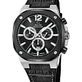 Jaguar Jaguar Rond Carre J1026/4  J1026/4 кварцевые мужские часы черный циферблат, браслет кожаный — вид спереди
