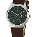 Jacques Lemans Jacques Lemans Retro Classic 1-2061C  1-2061C кварцевые мужские часы зеленый циферблат, браслет кожаный — вид спереди