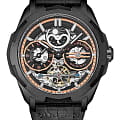 Stuhrling Stuhrling Navigator 1012.04  1012.04 механические мужские часы  черный циферблат, браслет кожаный — вид спереди