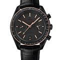 Omega Omega Speedmaster Dark Side of the Moon 311.63.44.51.06.001 Dark Side of The Moon 31163445106001 механические мужские часы  серый циферблат, браслет кожаный — вид спереди