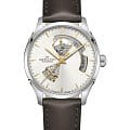 Hamilton Hamilton Jazzmaster Open Heart Auto H32675551  H32675551 механические мужские часы белый циферблат, браслет кожаный — вид спереди