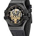 Maserati Maserati AQUA EDITION R8821108036  R8821108036 механические мужские часы  черный циферблат, браслет кожаный — вид спереди