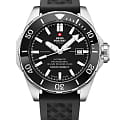 Swiss Military by Chrono Swiss Military by Chrono SMA34092.04  SMA34092.04 механические мужские часы черный циферблат, браслет каучук — вид спереди