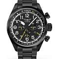 Aviator Aviator Airacobra P45 Chrono V.2.25.5.169.5  V.2.25.5.169.5 кварцевые мужские часы черный циферблат, браслет нержавеющая сталь с pvd-покрытием — вид спереди