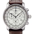 Zeppelin Zeppelin 100 Years Zeppelin 76801  76801 кварцевые мужские часы белый циферблат, браслет кожаный — вид спереди