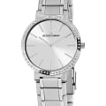 Jacques Lemans Jacques Lemans 1-2016A  1-2016A кварцевые женские часы серебристый циферблат, браслет нержавеющая сталь — вид спереди