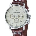 Earnshaw Earnshaw Investigator ES-8001-05  ES-8001-05 кварцевые мужские часы  шампань циферблат, браслет кожаный — вид спереди