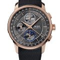 Mido Mido Baroncelli Chronograph Moonphase M027.625.37.061.00  M0276253706100 механические мужские часы  черный циферблат, браслет каучук — вид спереди