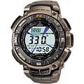 Casio Casio Pro Trek PRG-240T-7E PRG PRG-240T-7E электронные мужские часы  серый циферблат, браслет титановый — вид спереди