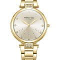 Kenneth Cole Kenneth Cole Classic KCWLG2237302  KCWLG2237302 кварцевые женские часы  золотой циферблат, браслет сталь с ip покрытием — вид спереди
