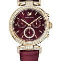 Swarovski Swarovski 5416701  5416701 кварцевые женские часы красный циферблат, браслет кожаный — вид спереди