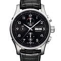 Hamilton Hamilton Jazzmaster Maestro Auto Chrono H32716839  H32716839 механические мужские часы  черный циферблат, браслет кожаный — вид спереди