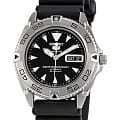 Seiko Seiko 5 Sports SNZB33J2  SNZB33J2 механические мужские часы черный циферблат, браслет резина — вид спереди