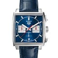 TAG Heuer TAG Heuer Monaco CBL2111.FC6453  CBL2111.FC6453 механические мужские часы синий циферблат, браслет кожаный — вид спереди