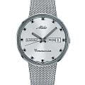 Mido Mido Commander 1959 M8429.4.21.13  M842942113 механические мужские часы белый циферблат, браслет нержавеющая сталь — вид спереди