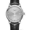 Longines Longines Flagship L4.984.4.72.2  L49844722 механические мужские часы серебристый циферблат, браслет кожаный — вид спереди