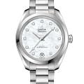 Omega Omega Seamaster Aqua Terra 220.10.34.20.55.001 Aqua Terra 22010342055001 механические женские часы белый циферблат, браслет нержавеющая сталь — вид спереди
