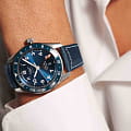 Longines Longines Spirit L3.812.4.93.2 мужские часы синий циферблат на запястье