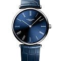 Longines Longines La Grande Classique L4.866.4.94.2  L48664942 кварцевые женские часы синий циферблат, браслет кожаный — вид спереди