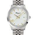 Salvatore Ferragamo Salvatore Ferragamo Gancini SFCV00119  SFCV00119 кварцевые мужские часы белый циферблат, браслет нержавеющая сталь — вид спереди