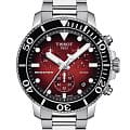 Tissot Tissot Seastar 1000 Quartz Chronograph T120.417.11.421.00 Seastar 1000 T1204171142100 кварцевые мужские часы красный циферблат, браслет нержавеющая сталь — вид спереди