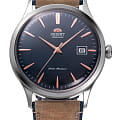 Orient Orient Bambino RA-AC0P02L  RA-AC0P02L механические мужские часы синий циферблат, браслет кожаный — вид спереди