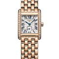 Longines Longines DolceVita L5.200.9.71.6  L52009716 кварцевые женские часы белый циферблат, браслет нержавеющая сталь и 18 каратное розовое золото — вид спереди