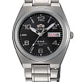 Orient Orient AB08002B  AB08002B механические мужские часы черный циферблат, браслет нержавеющая сталь — вид спереди