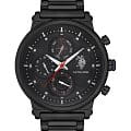 U.S. Polo Assn. U.S. Polo Assn. Crossing USPA1008-12  USPA1008-12 кварцевые мужские часы черный циферблат, браслет сталь с ip покрытием — вид спереди