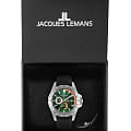 Jacques Lemans Jacques Lemans 42-11D,  австрия мужские часы на браслете кожаный боковой вид