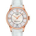 Tissot Tissot Chemin des Tourelles Powermatic 80 Lady T099.207.36.118.00 Chemin des Tourelles T0992073611800 механические женские часы белый циферблат, браслет кожаный — вид спереди