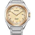 Citizen Citizen Series 8 NB6059-57P  NB6059-57P механические мужские часы желтый циферблат, браслет нержавеющая сталь — вид спереди