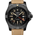 Breitling Breitling Avenger Automatic GMT 45 Night Mission V32395101B1X1  V32395101B1X1 механические мужские часы черный циферблат, браслет кожаный — вид спереди