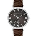 U.S. Polo Assn. U.S. Polo Assn. Stile USPA2077-02  USPA2077-02 кварцевые женские часы черный циферблат, браслет кожаный — вид спереди