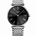 Longines Longines La Grande Classique L4.866.4.51.6  L48664516 кварцевые женские часы черный циферблат, браслет нержавеющая сталь — вид спереди
