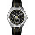 Jacques Lemans Jacques Lemans 1-1675E  1-1675E кварцевые мужские часы  черный циферблат, браслет кожа + текстиль — вид спереди