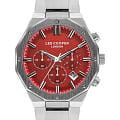 Lee Cooper Lee Cooper LC07807.370  LC07807.370 кварцевые мужские часы  красный циферблат, браслет нержавеющая сталь — вид спереди