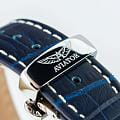 Aviator Aviator Douglas Day-Date V.3.20.0.145.4 механические мужские часы часы, крупный план синий циферблат