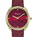 Salvatore Ferragamo Salvatore Ferragamo SFAY00219  SFAY00219 кварцевые женские часы  бордовый циферблат, браслет кожаный — вид спереди