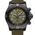 Breitling Breitling Avenger Chronograph 45 Night Mission V13317101L1X2  V13317101L1X2 механические мужские часы зеленый циферблат, браслет кожаный — вид спереди