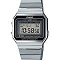 Casio Casio Collection A700WE-1A Retro A700W-1ADF кварцевые мужские часы серый циферблат, браслет нержавеющая сталь — вид спереди