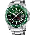 Jaguar Jaguar Ceramic GMT J1011/3  J1011/3 кварцевые мужские часы зеленый циферблат, браслет нержавеющая сталь — вид спереди