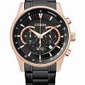Citizen Citizen Chronograph AN8196-55E  AN8196-55E кварцевые мужские часы черный циферблат, браслет нержавеющая сталь с ip-покрытием — вид спереди