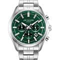 Lee Cooper Lee Cooper LC08199.370  LC08199.370 кварцевые мужские часы зеленый циферблат, браслет нержавеющая сталь — вид спереди