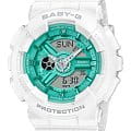 Casio Casio Baby-G BA-110XWS-7A  BA-110XWS-7A кварцевые женские часы зеленый циферблат, браслет пластик — вид спереди