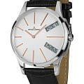 Jacques Lemans Jacques Lemans  1-1813I  1-1813i кварцевые мужские часы белый циферблат, браслет кожаный — вид спереди