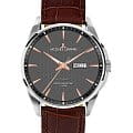 Jacques Lemans Jacques Lemans Classic 1-2154C  1-2154C кварцевые мужские часы серый циферблат, браслет кожаный — вид спереди